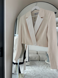 CARA CROPPED BLAZER IVORY / DIAMOND WHITE