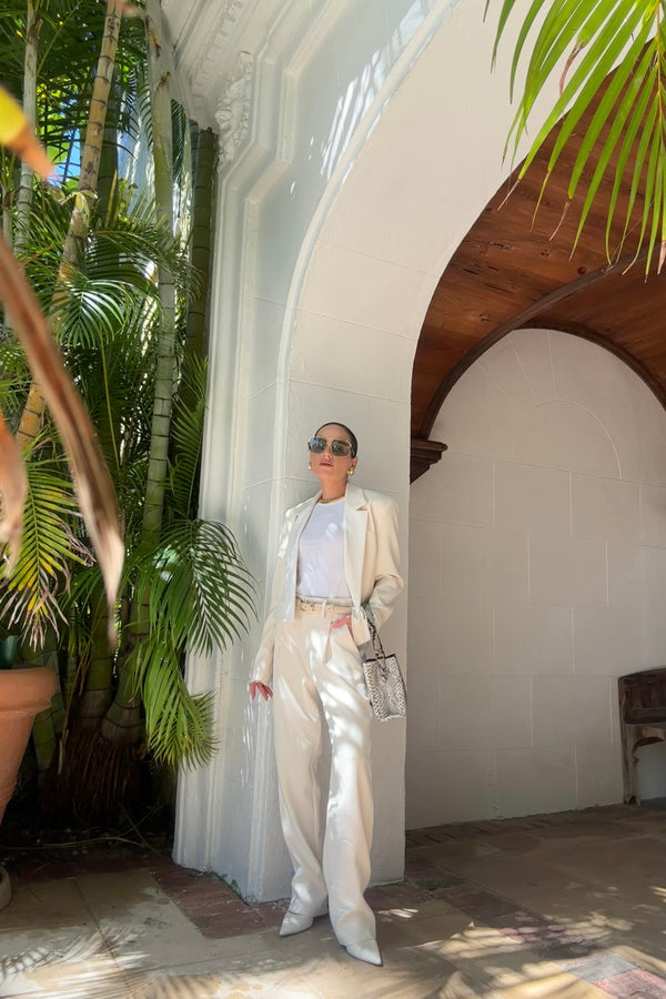 CARA CROPPED BLAZER IVORY / DIAMOND WHITE