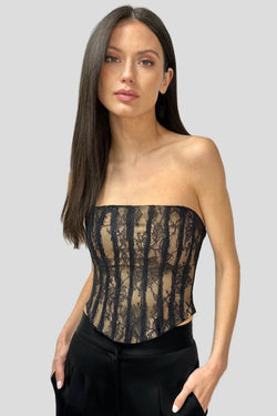 LEIGH LACE BUSTIER BLACK