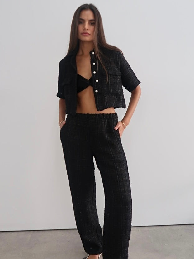CAITLIN PANT BLACK TWEED