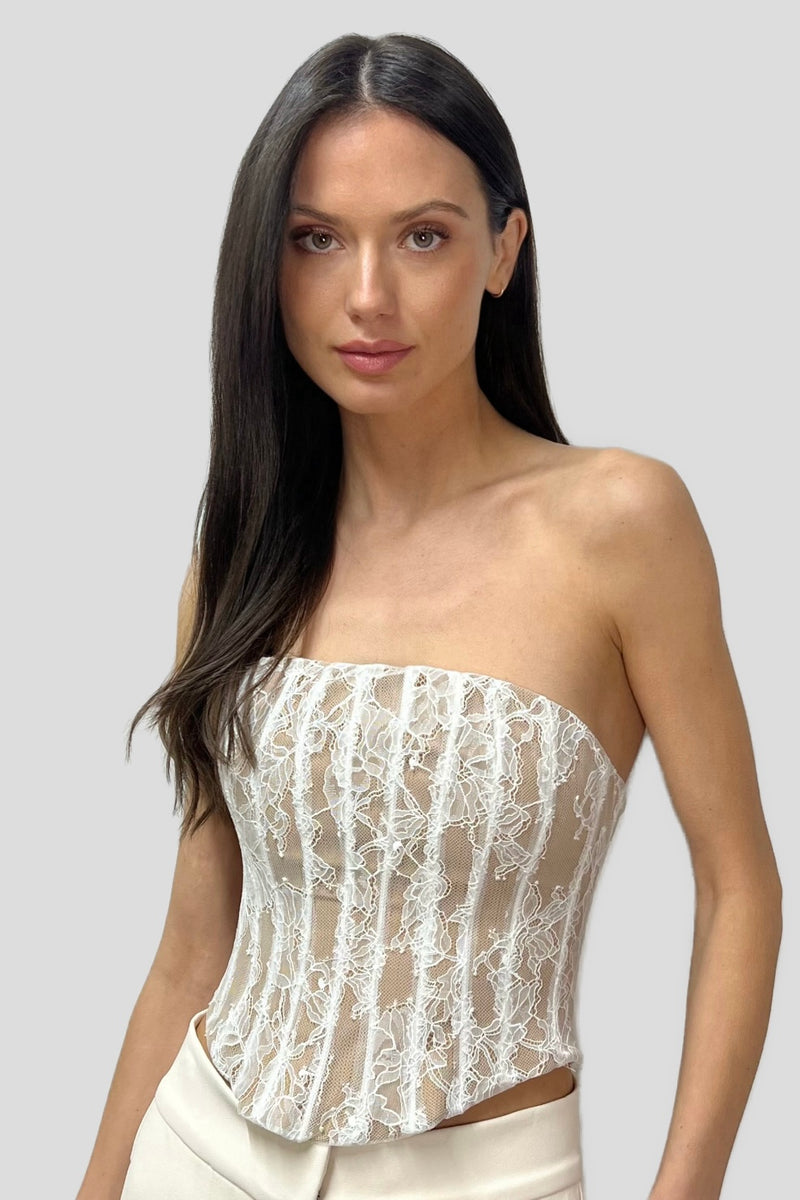 LEIGH LACE BUSTIER IVORY