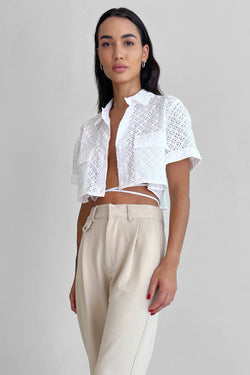 RIVIERA TOP WHITE EYELET